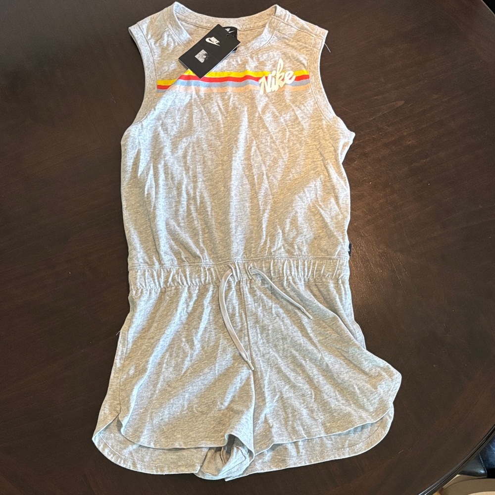 Nike Gray Romper with Rainbow Stripe